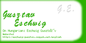 gusztav eschwig business card